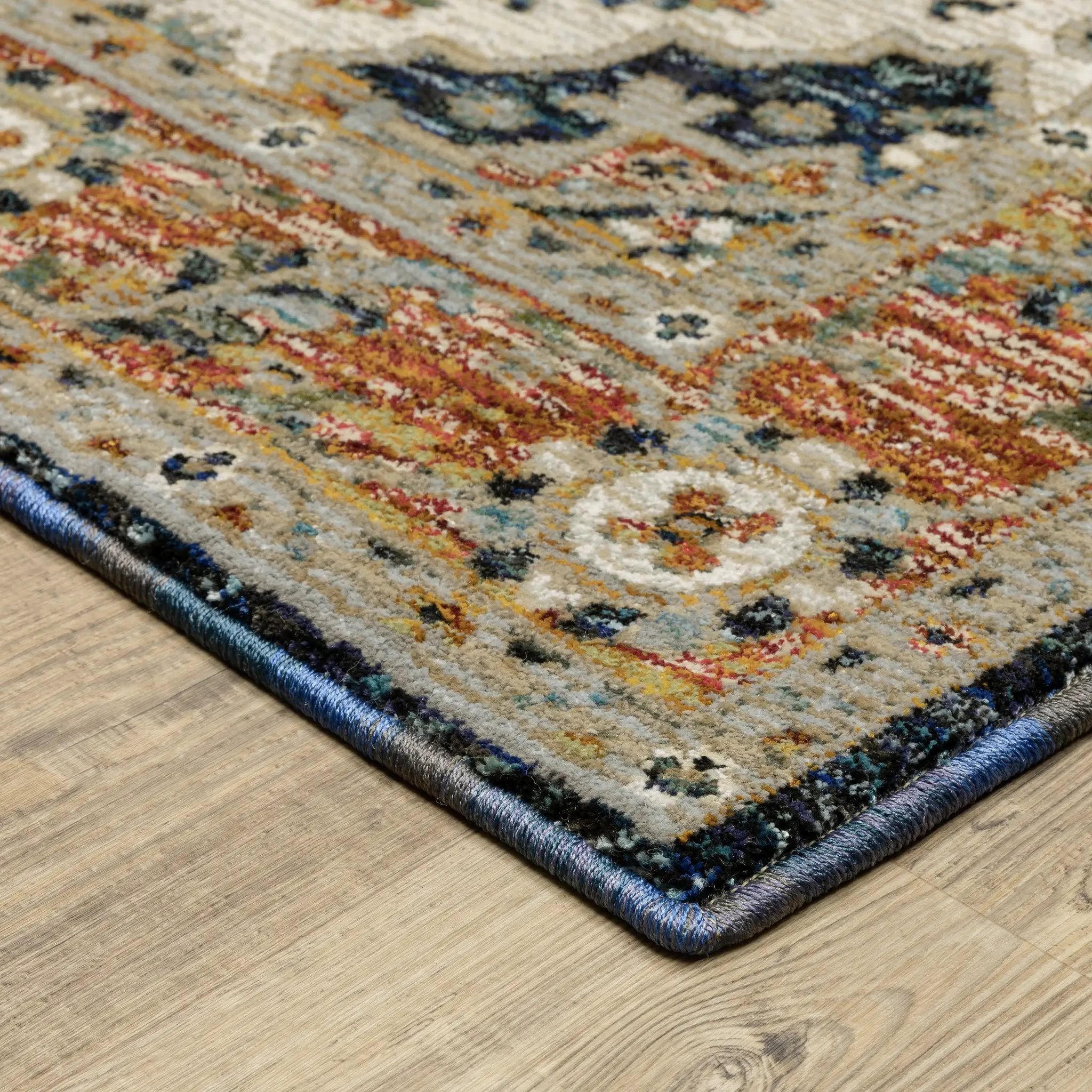 Andorra 2281E Blue/ Orange Area Rug by Oriental Weavers