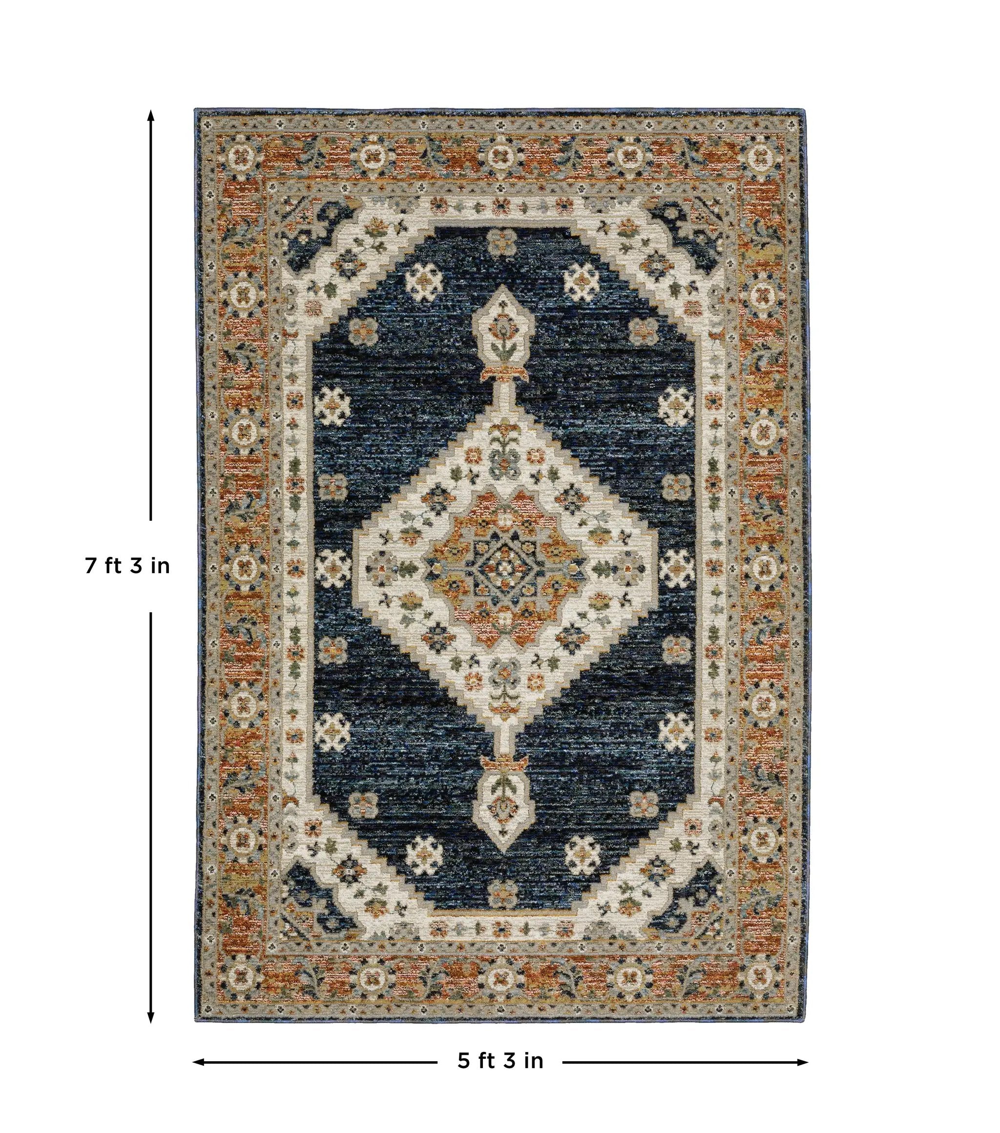 Andorra 2281E Blue/ Orange Area Rug by Oriental Weavers