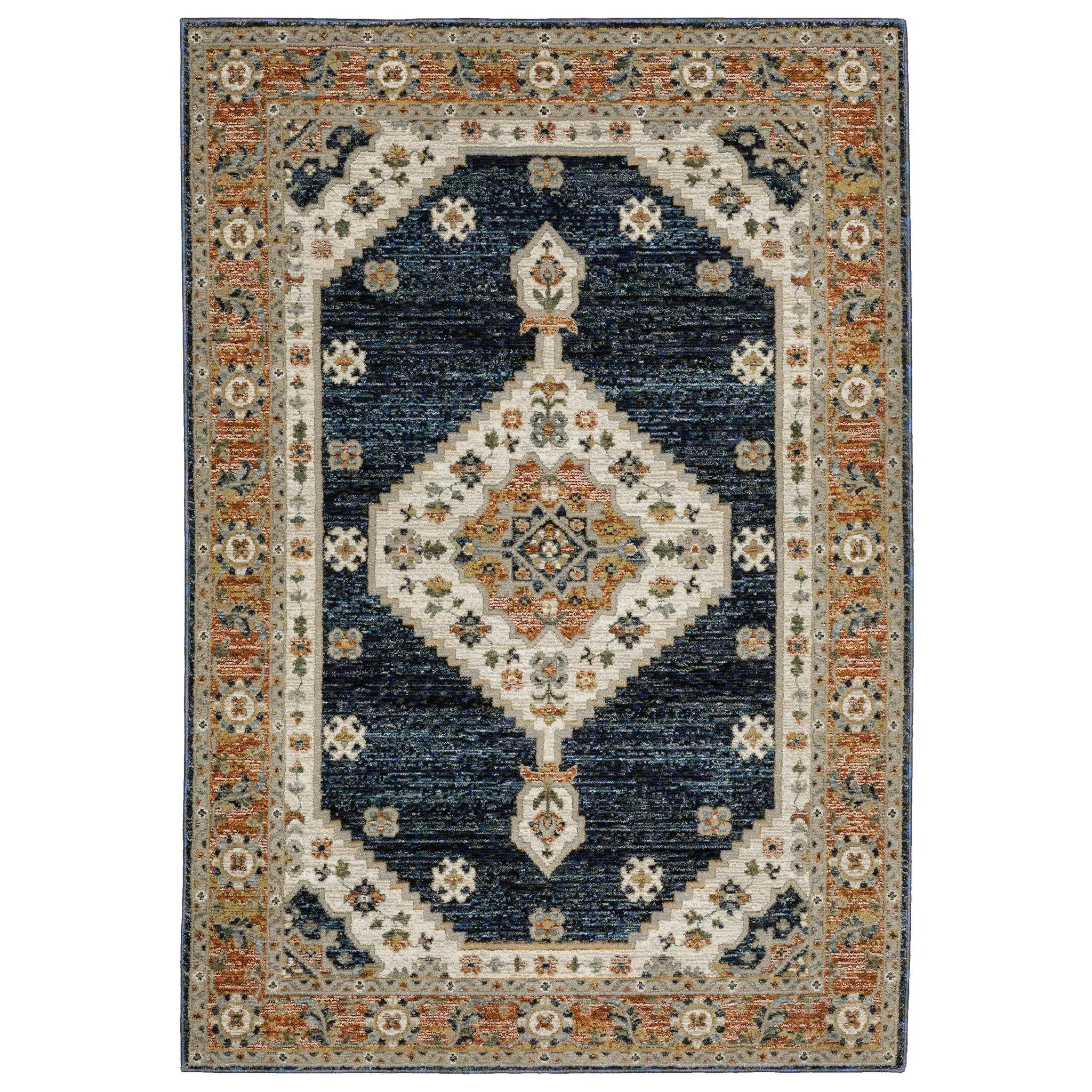 Andorra 2281E Blue/ Orange Area Rug by Oriental Weavers