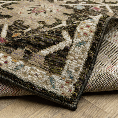 Andorra 2396B Brown/Multi Area Rug, brown multi modern traditional area rug with vintage-inspired pattern and soft dense pile.