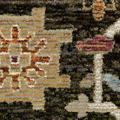 Andorra 2396B Brown/Multi Area Rug, brown multi modern traditional area rug with vintage-inspired pattern and soft dense pile.
