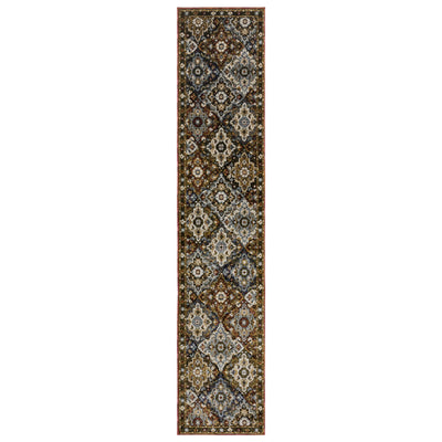 Andorra 2408A Red/Multi Area Rug, red multi modern traditional area rug with saturated vintage-inspired pattern and plush pile.