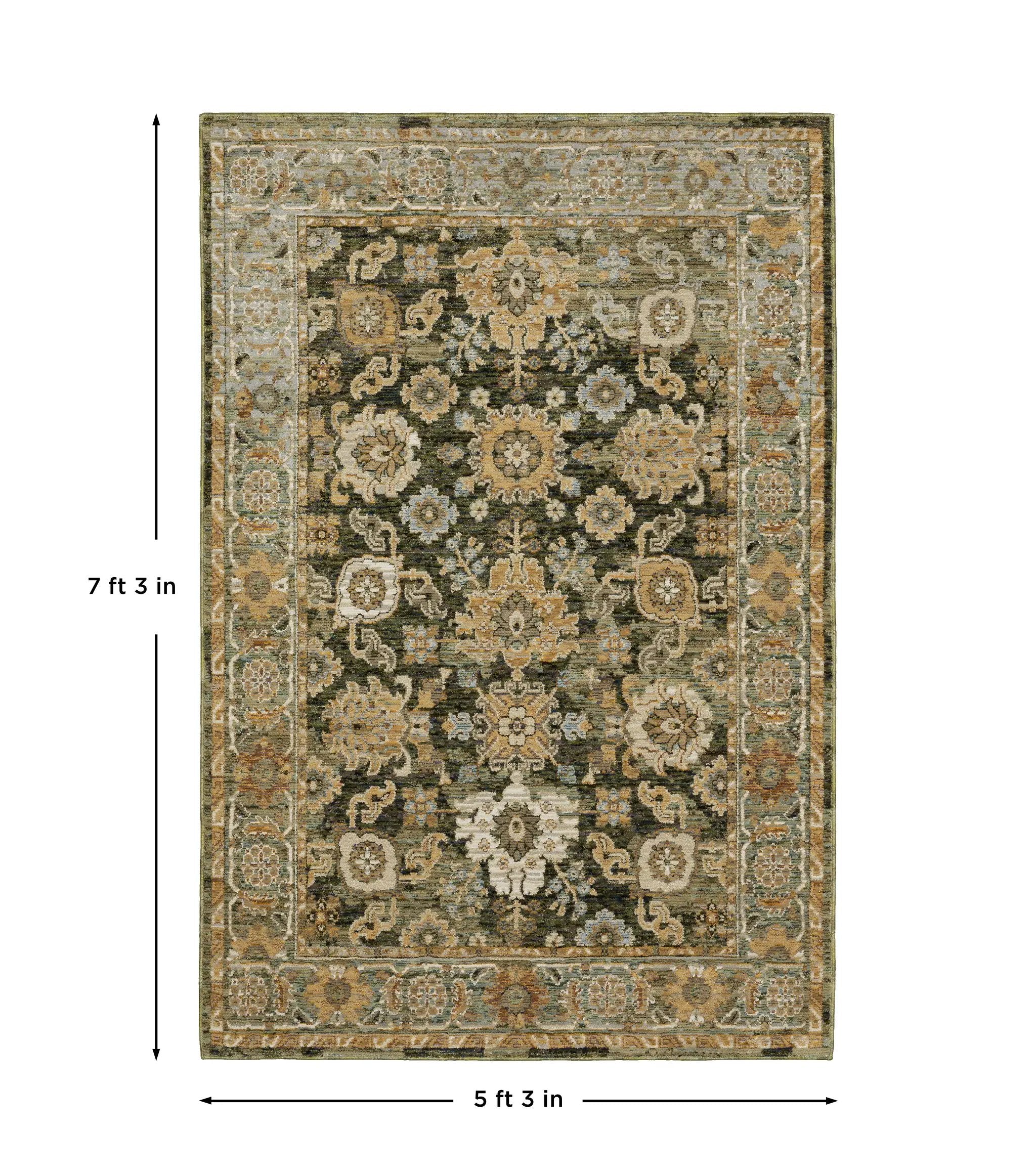 Andorra 2417B Green/ Gold Area Rug by Oriental Weavers