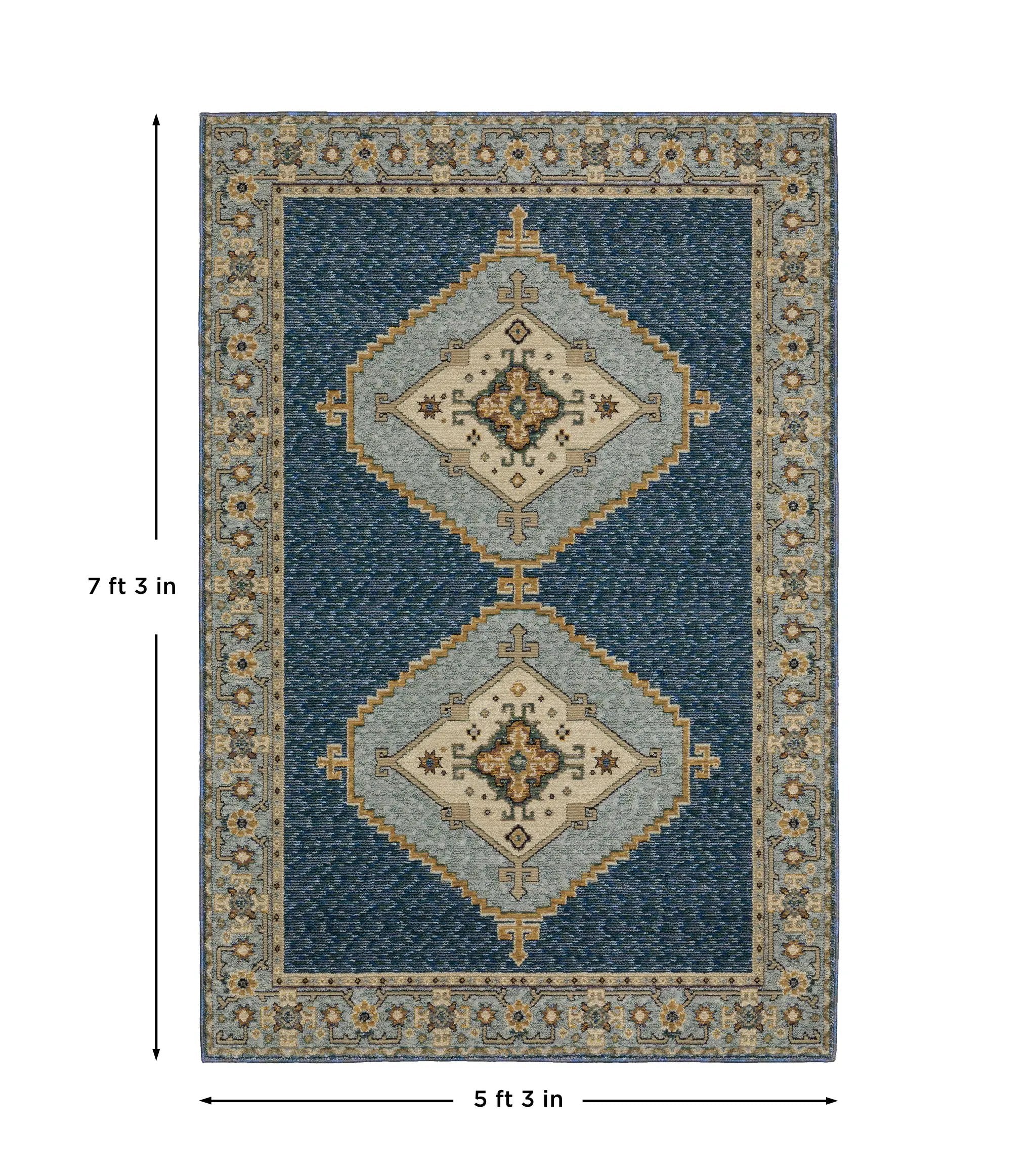 Andorra 2430A Blue/ Gold Area Rug by Oriental Weavers