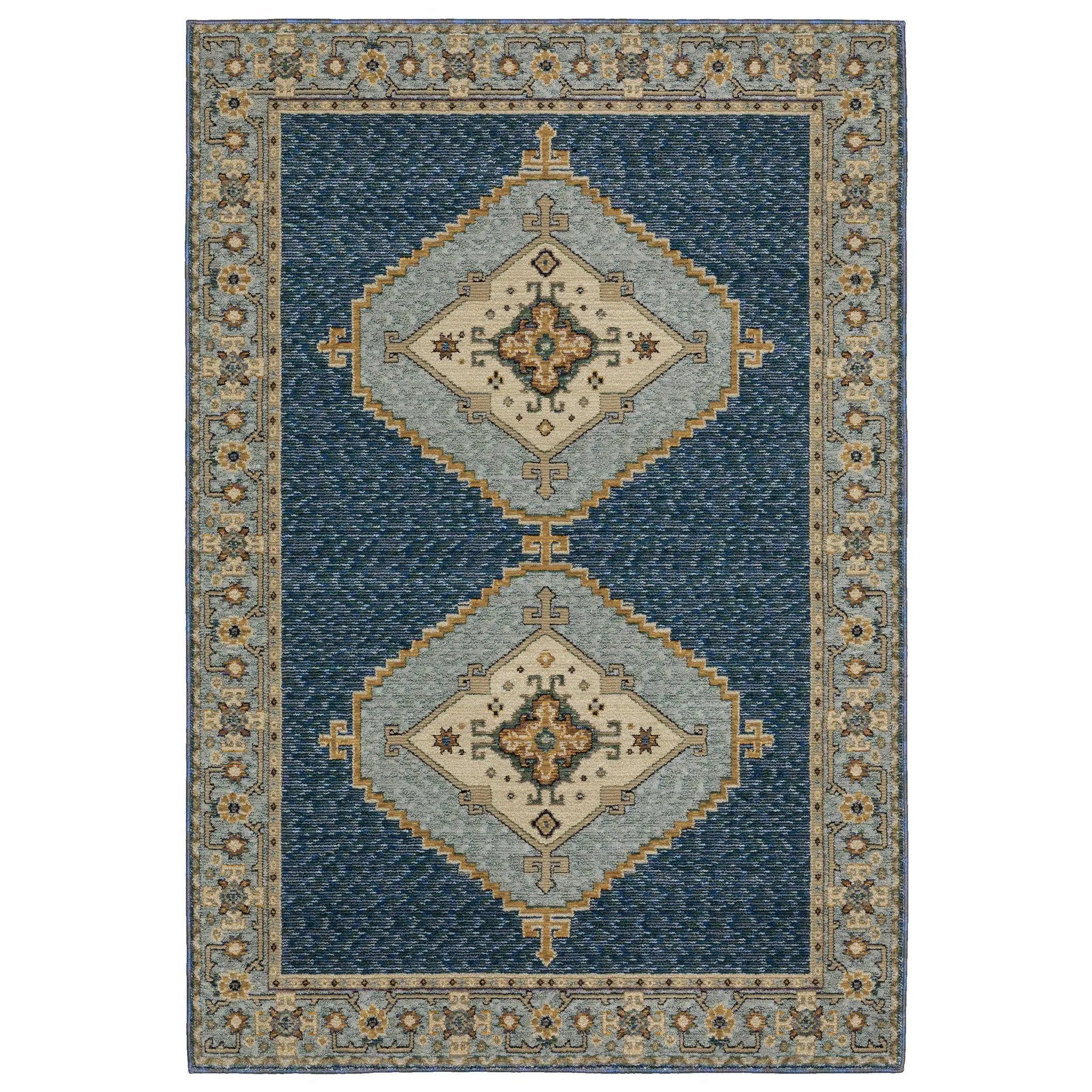 Andorra 2430A Blue/ Gold Area Rug by Oriental Weavers