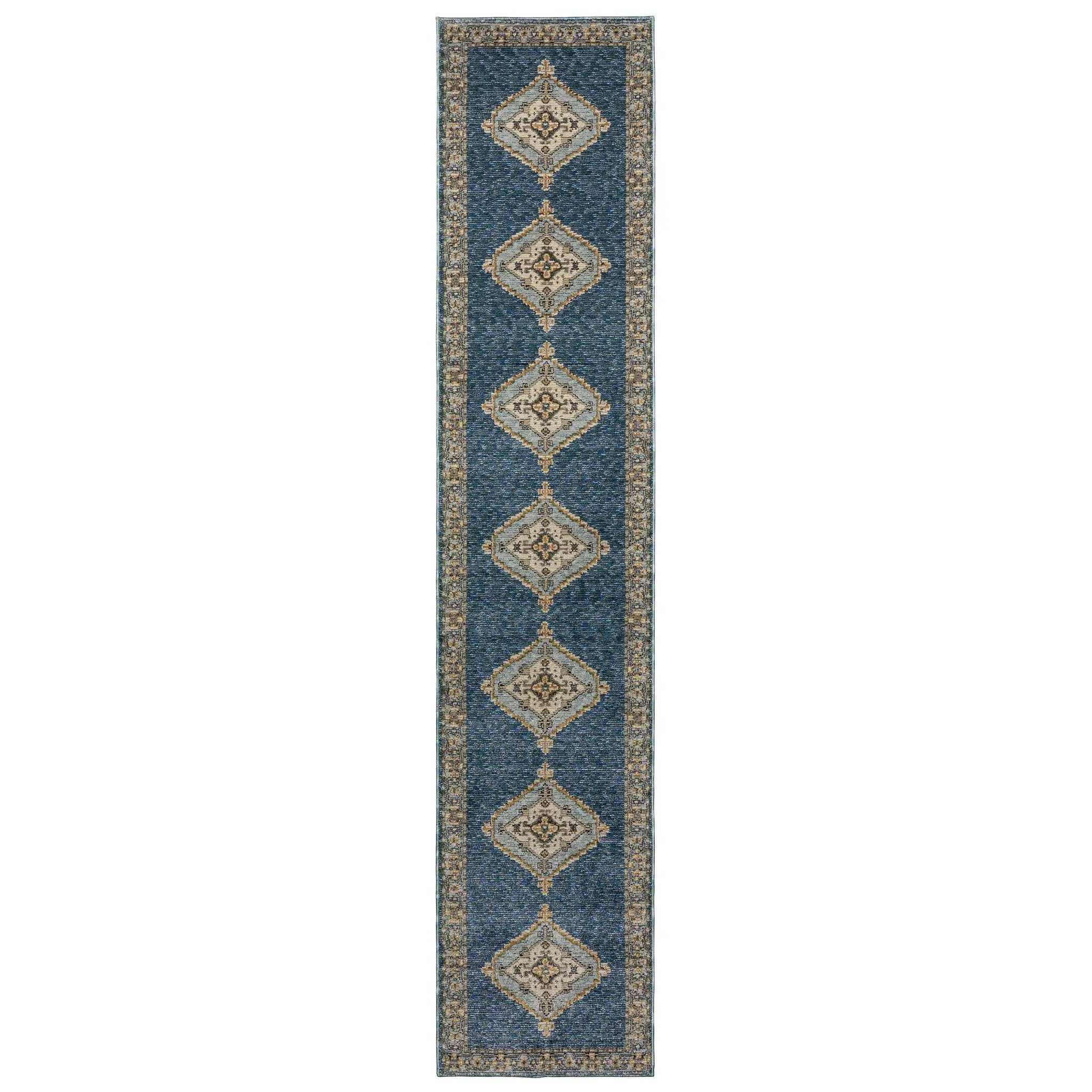 Andorra 2430A Blue/ Gold Area Rug by Oriental Weavers
