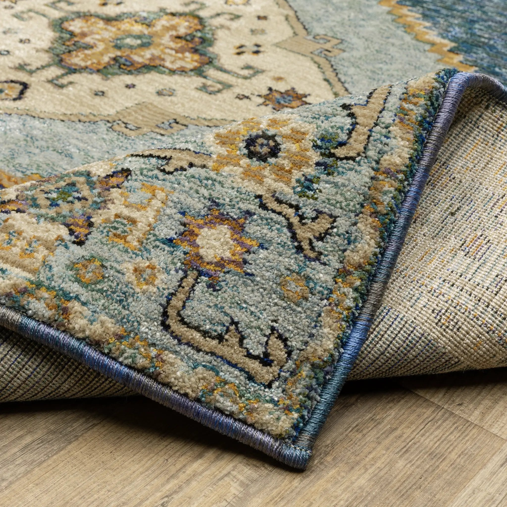 Andorra 2430A Blue/ Gold Area Rug by Oriental Weavers