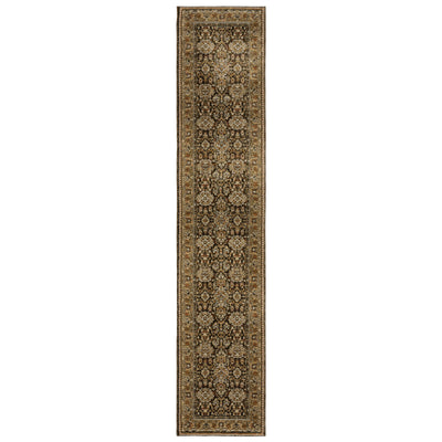 Andorra 2431A Brown/Gold Area Rug, brown gold modern traditional area rug with vintage-style pattern and luxurious soft pile.