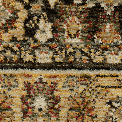 Andorra 2431A Brown/Gold Area Rug, brown gold modern traditional area rug with vintage-style pattern and luxurious soft pile.