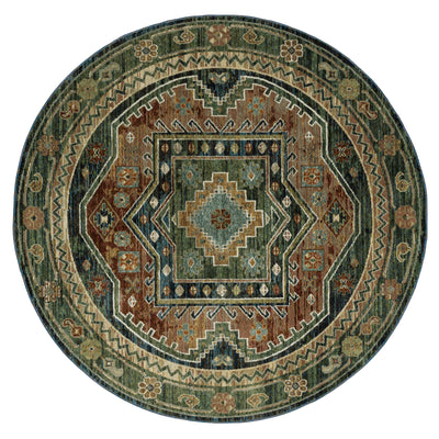 Andorra 2442A Blue/Multi Area Rug, blue multi modern traditional area rug with vintage-inspired pattern and dense soft pile.