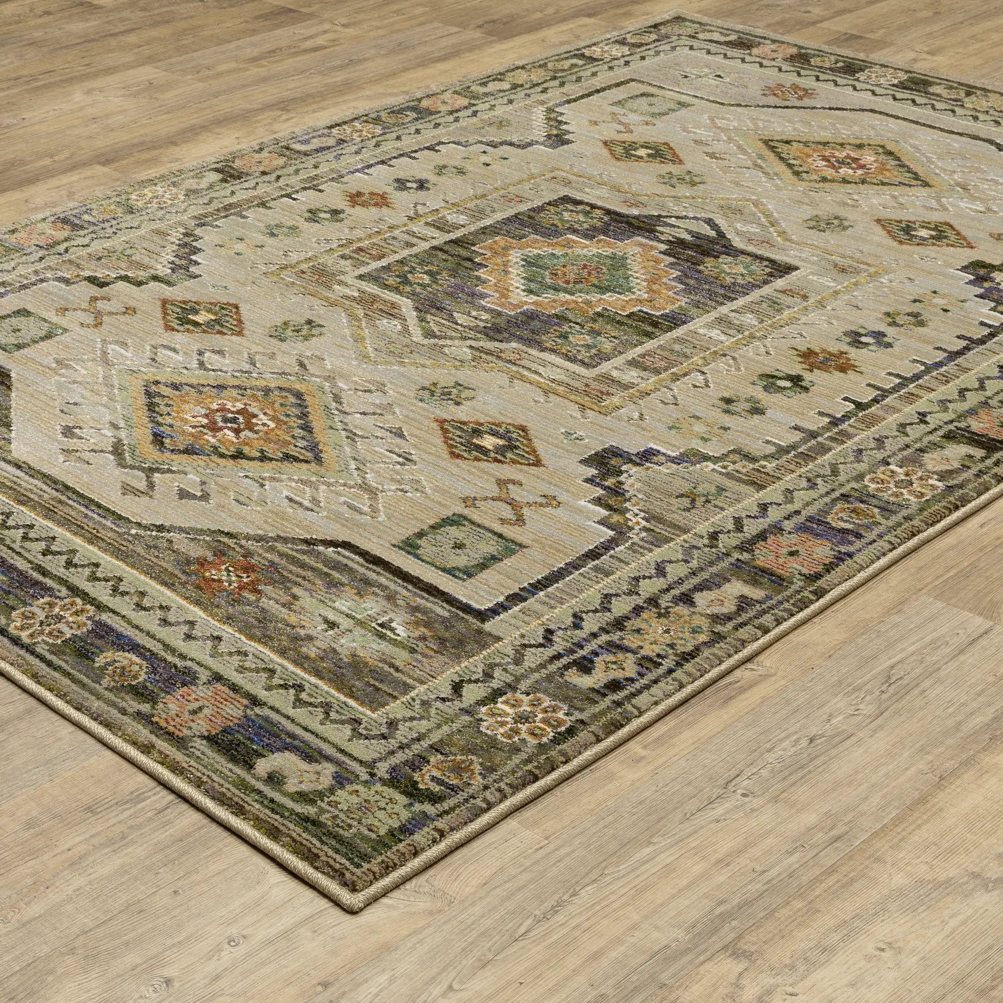 Andorra 2442D Grey/ Green Area Rug by Oriental Weavers