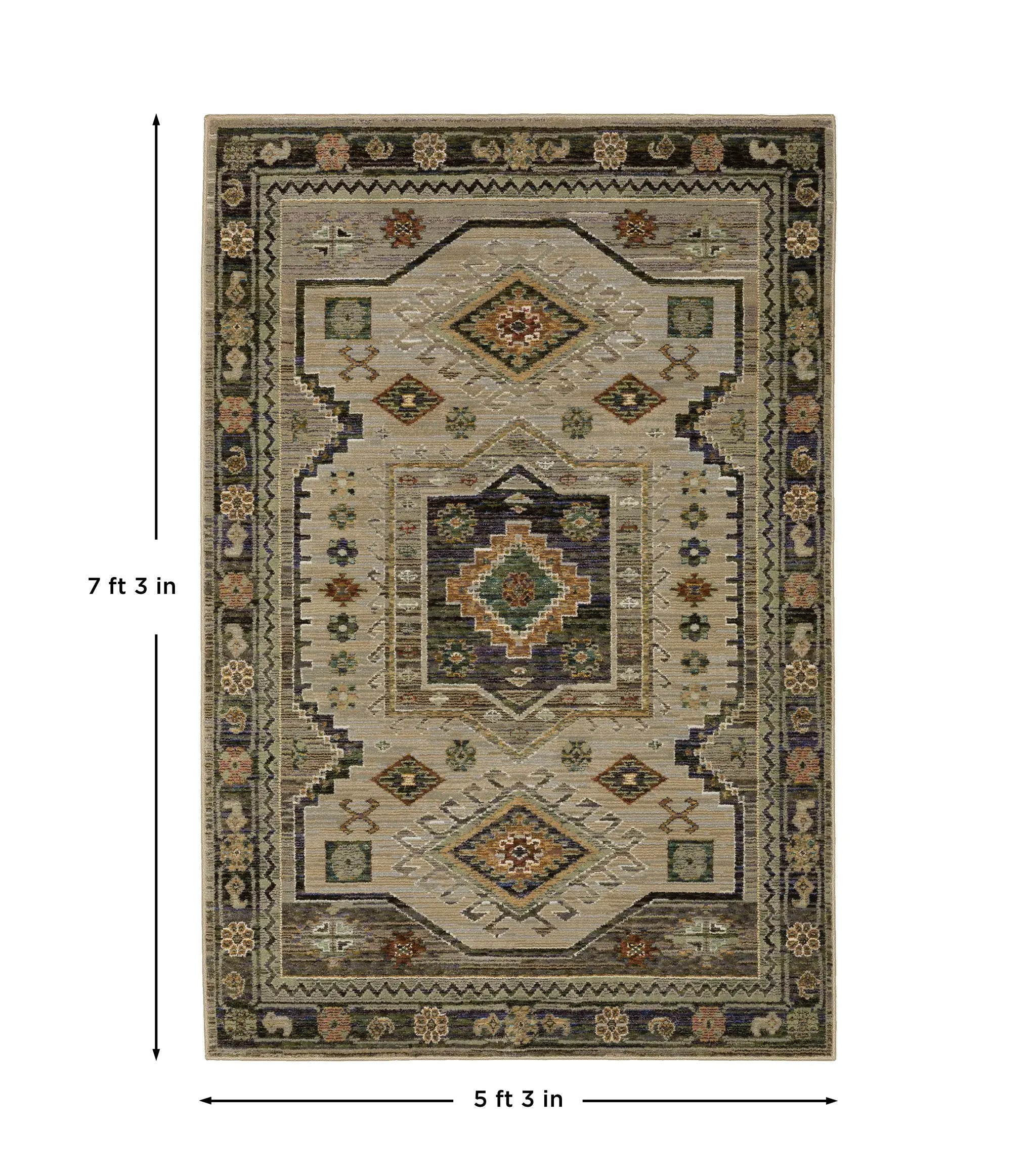 Andorra 2442D Grey/ Green Area Rug by Oriental Weavers