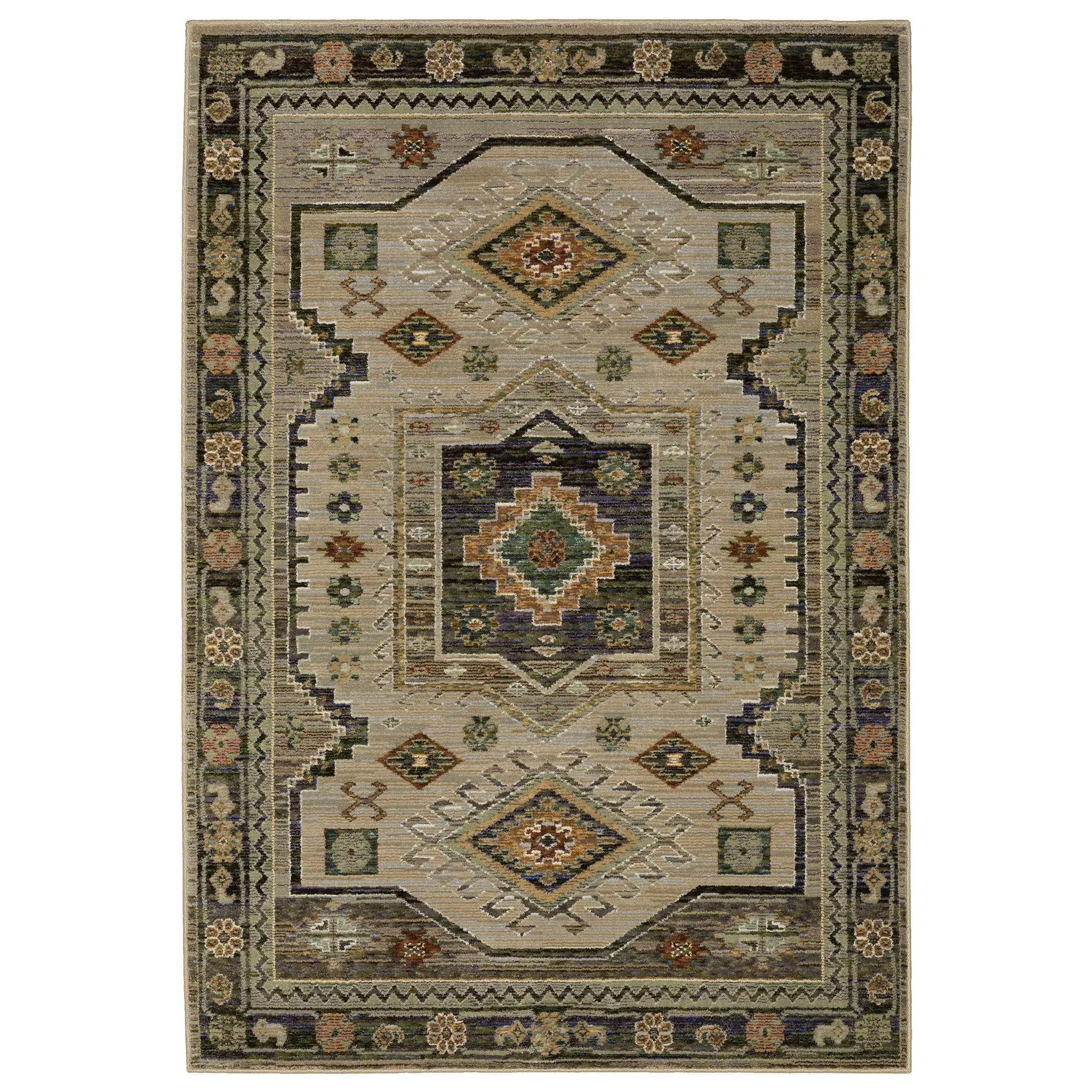 Andorra 2442D Grey/ Green Area Rug by Oriental Weavers