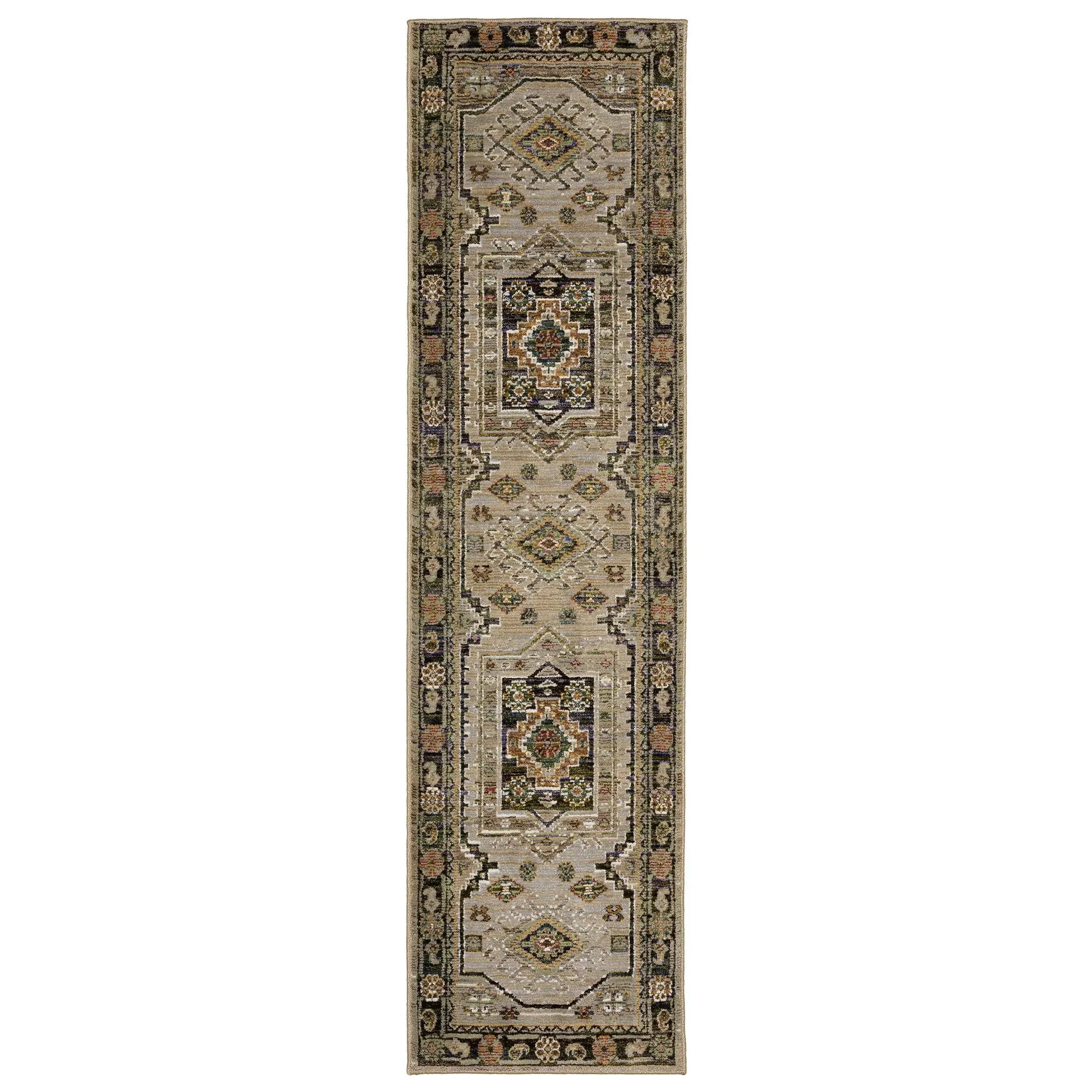 Andorra 2442D Grey/ Green Area Rug by Oriental Weavers