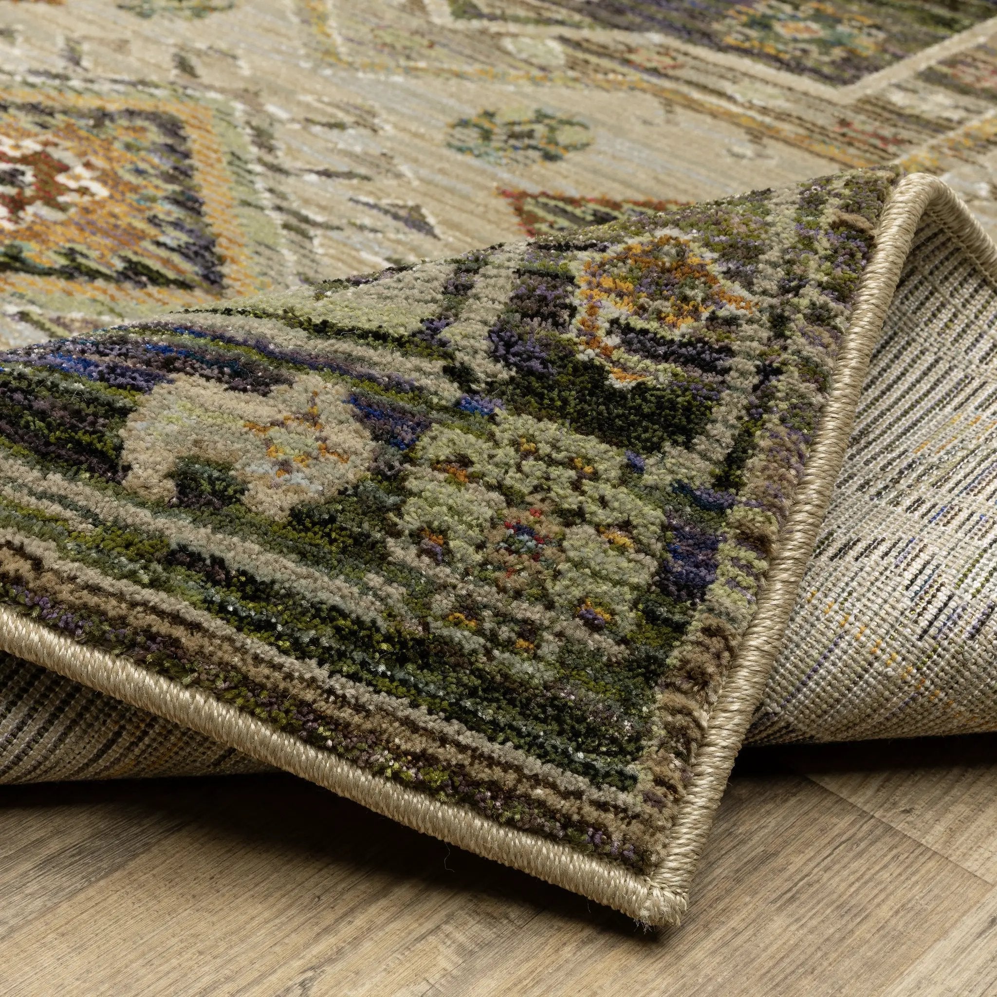 Andorra 2442D Grey/ Green Area Rug by Oriental Weavers