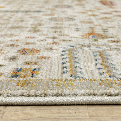 Andorra 2449B Ivory/Gold Area Rug, ivory gold modern traditional area rug with graceful vintage-inspired pattern and dense pile.
