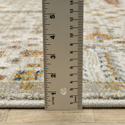 Andorra 2449B Ivory/Gold Area Rug, ivory gold modern traditional area rug with graceful vintage-inspired pattern and dense pile.