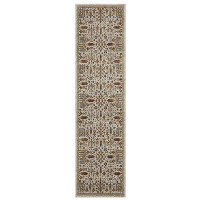 Andorra 2449B Ivory/Gold Area Rug, ivory gold modern traditional area rug with graceful vintage-inspired pattern and dense pile.