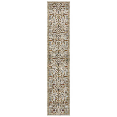 Andorra 2449B Ivory/Gold Area Rug, ivory gold modern traditional area rug with graceful vintage-inspired pattern and dense pile.