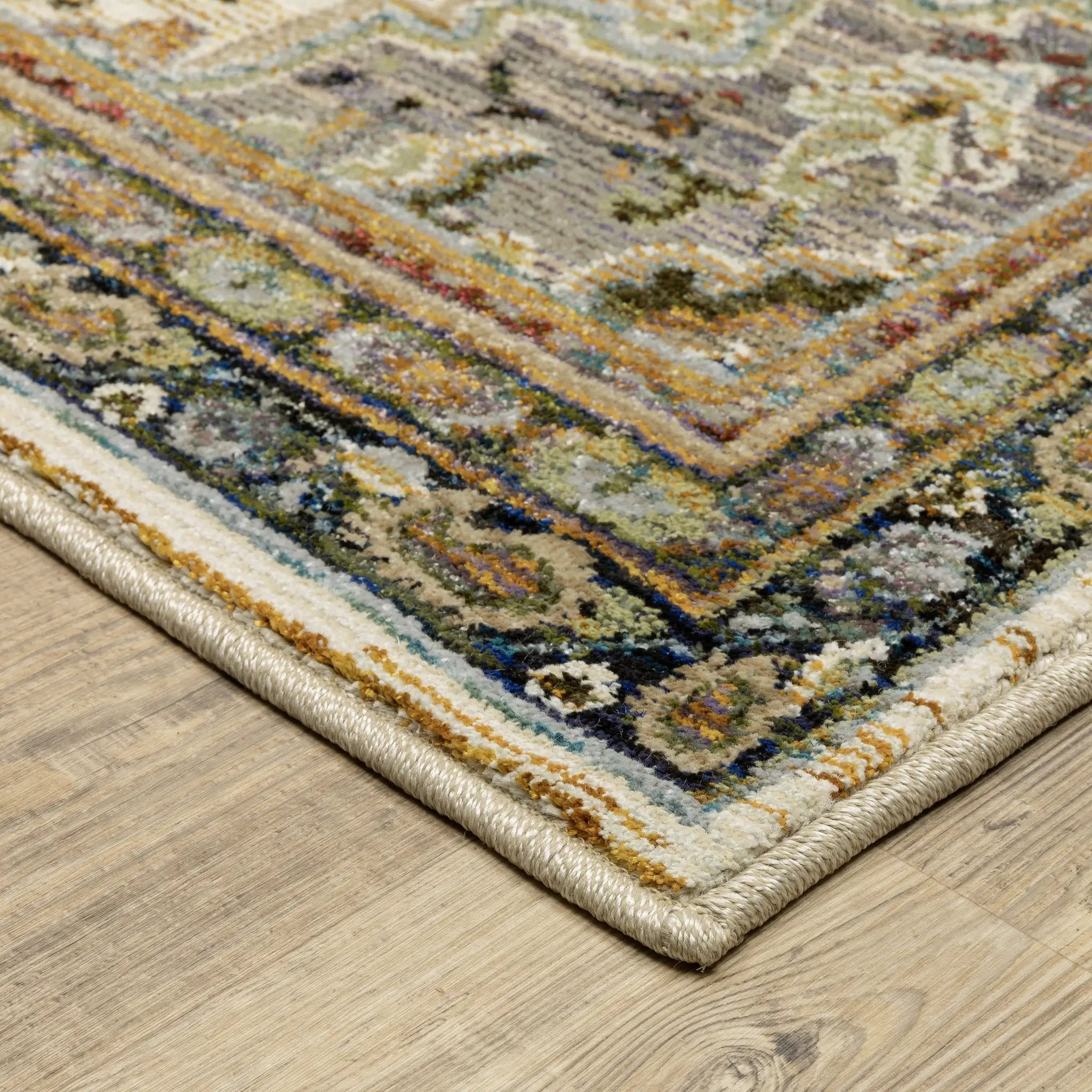 Andorra 2451B Ivory/ Blue Area Rug by Oriental Weavers