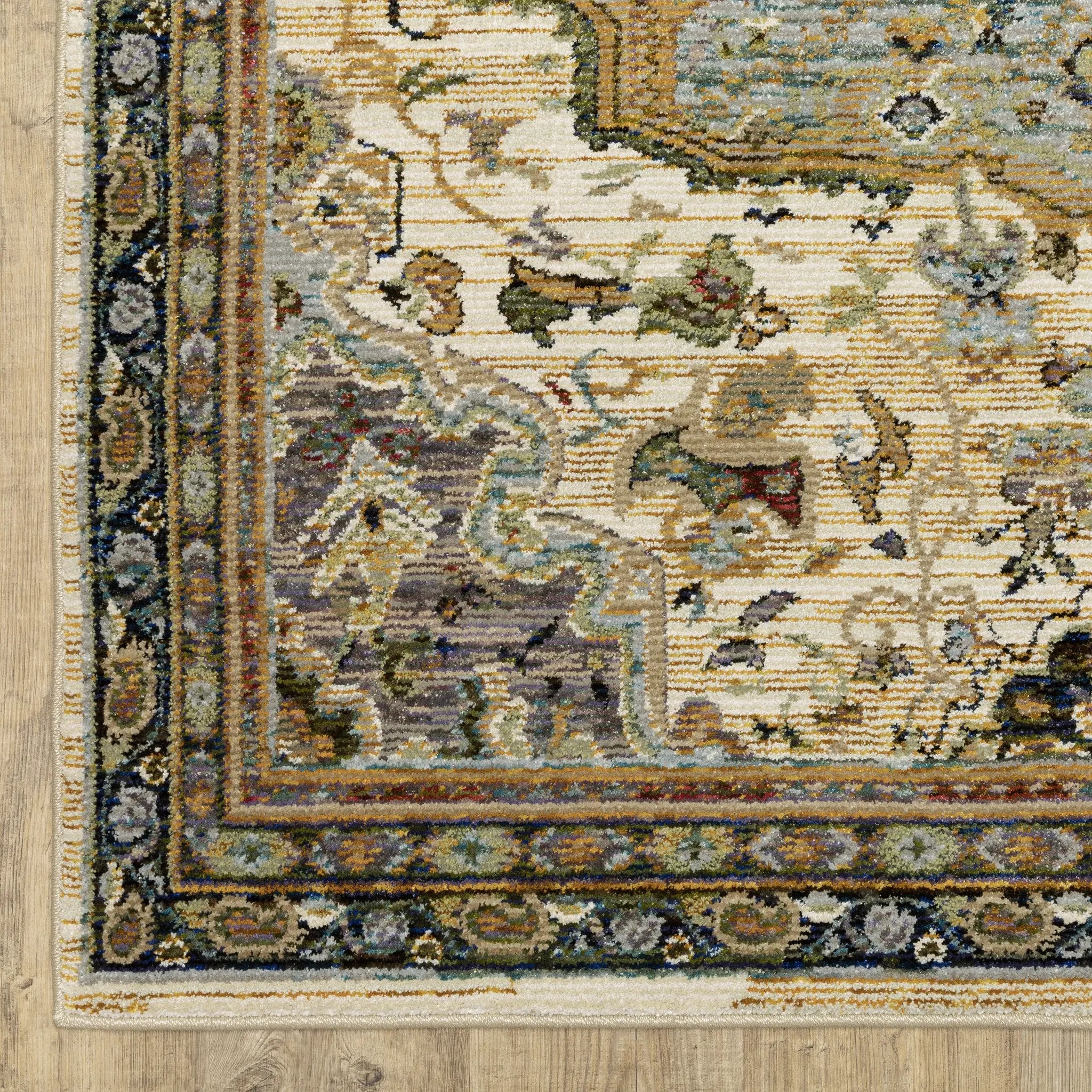 Andorra 2451B Ivory/ Blue Area Rug by Oriental Weavers