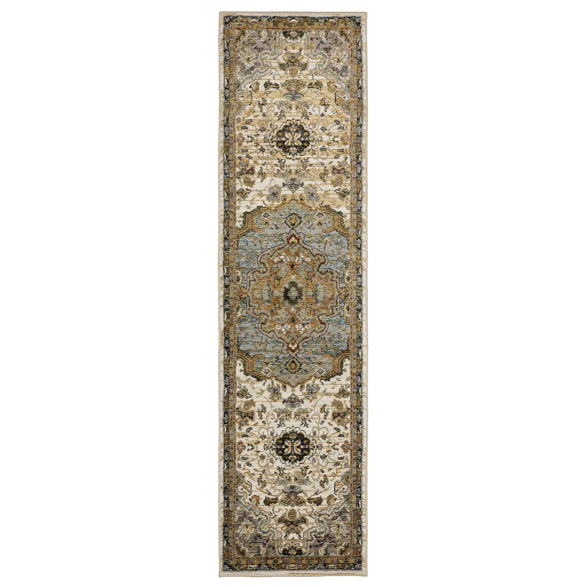 Andorra 2451B Ivory/ Blue Area Rug by Oriental Weavers