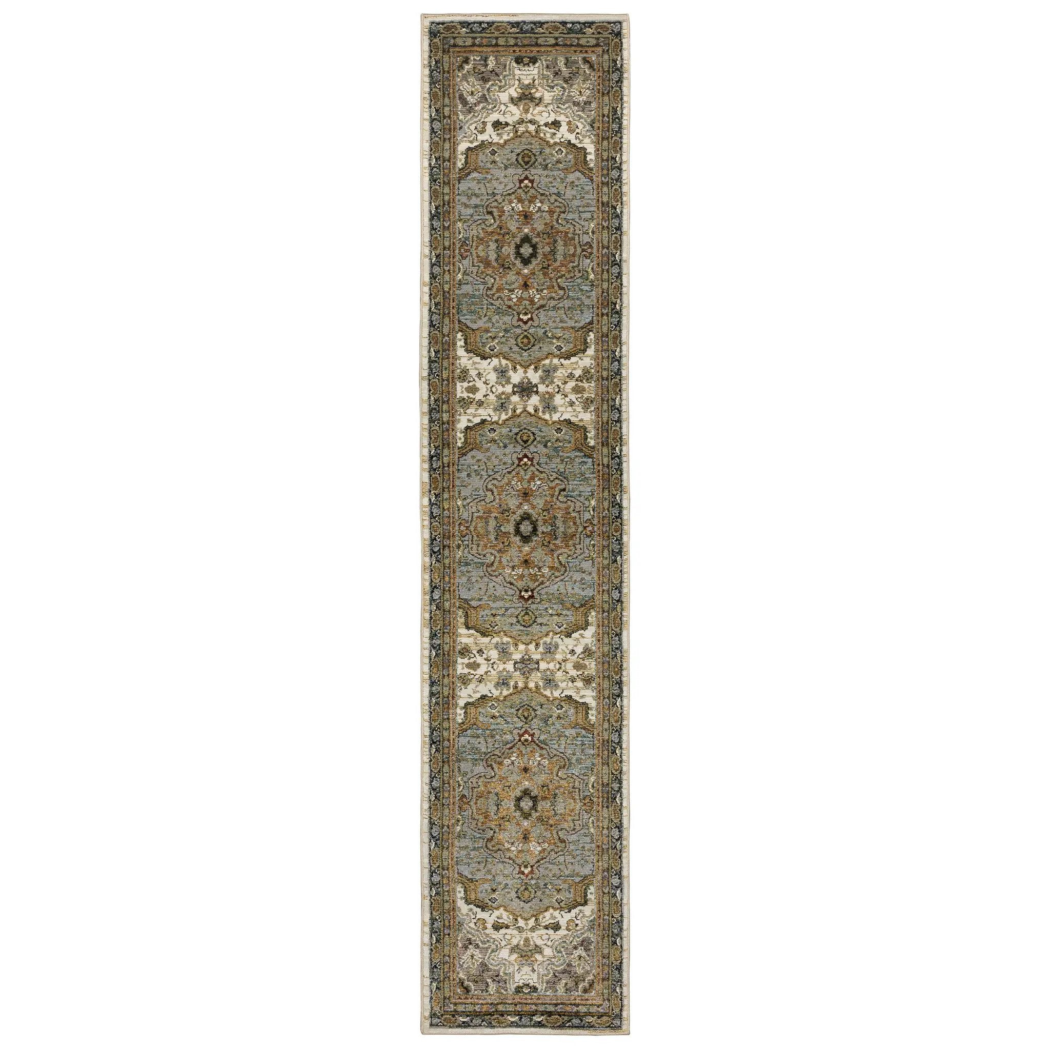 Andorra 2451B Ivory/ Blue Area Rug by Oriental Weavers