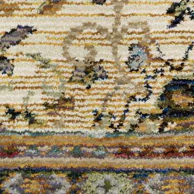 Andorra 2451B Ivory/Blue Area Rug, ivory blue modern traditional area rug with vintage-inspired pattern and refined soft pile.