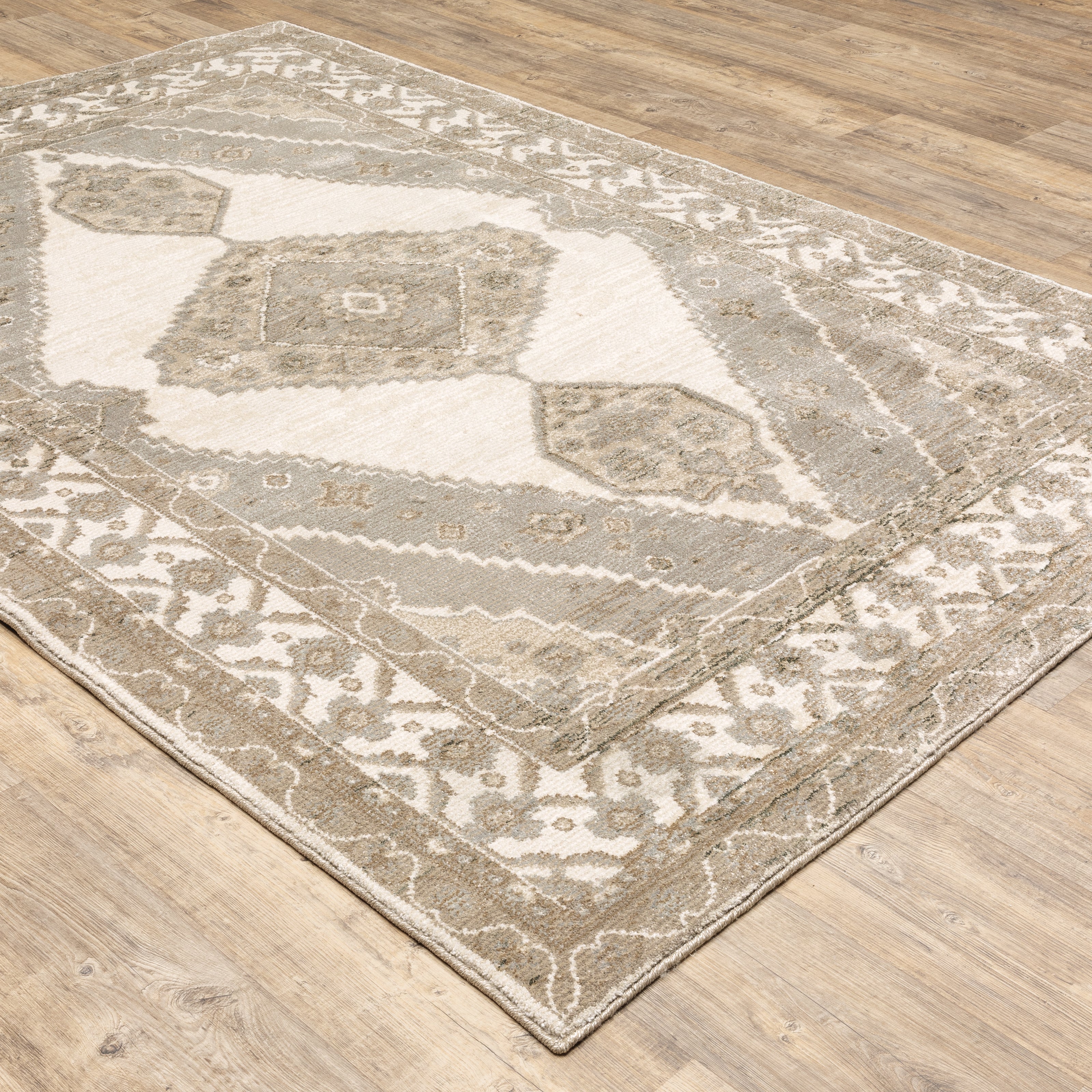 Andorra 298C0 Beige/Ivory Area Rug, beige ivory modern traditional area rug with subtle vintage-inspired pattern and dense soft pile.