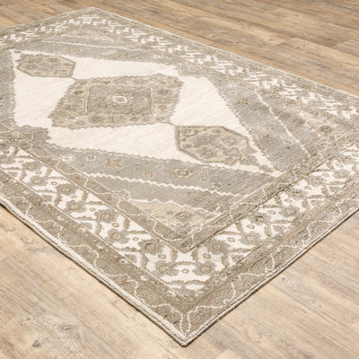Andorra 298C0 Beige/Ivory Area Rug, beige ivory modern traditional area rug with subtle vintage-inspired pattern and dense soft pile.
