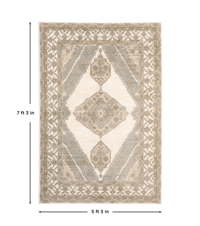 Andorra 298C0 Beige/Ivory Area Rug, beige ivory modern traditional area rug with subtle vintage-inspired pattern and dense soft pile.