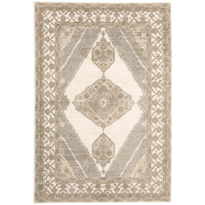 Andorra 298C0 Beige/Ivory Area Rug, beige ivory modern traditional area rug with subtle vintage-inspired pattern and dense soft pile.