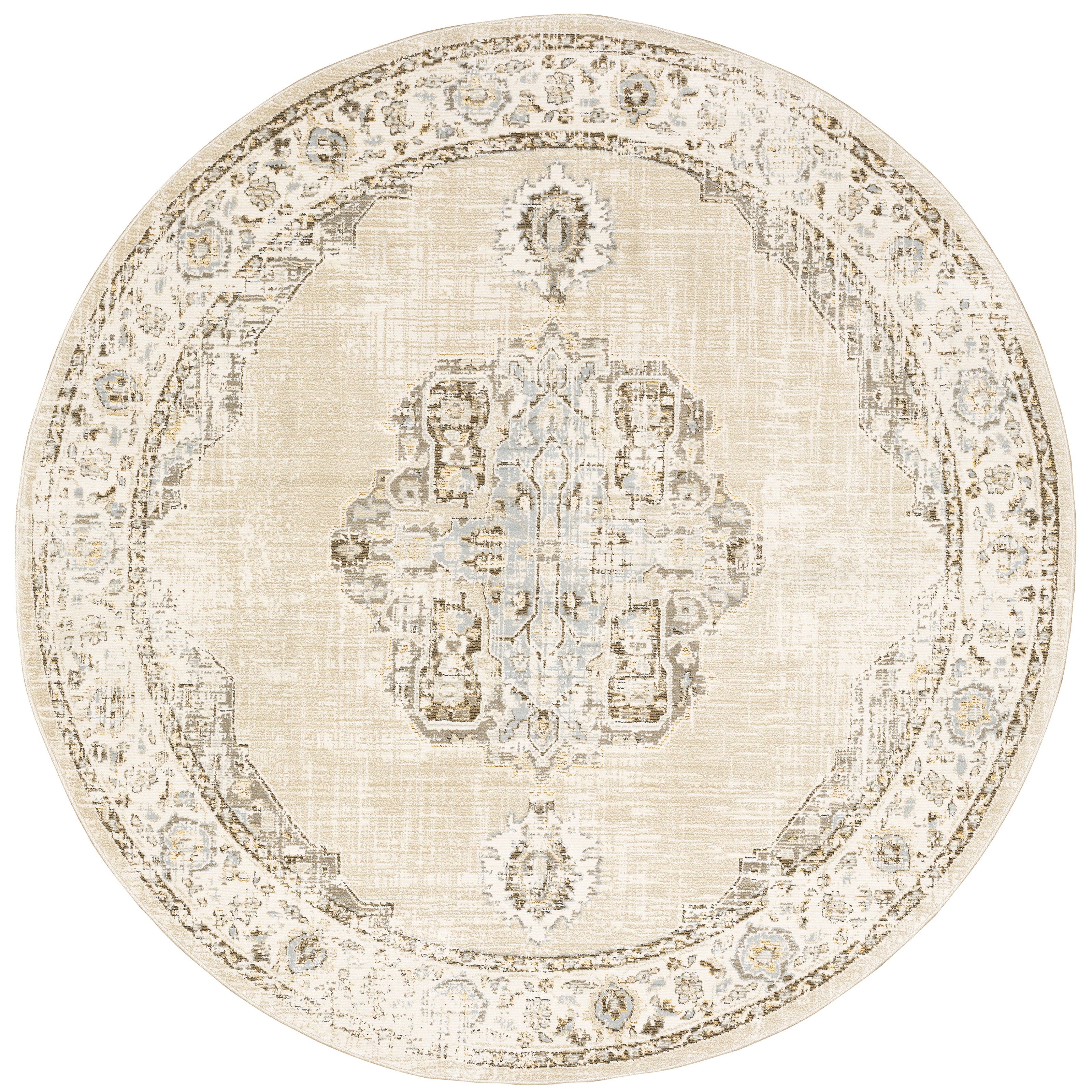 Andorra 303D0 Beige/Ivory Area Rug, beige ivory modern traditional area rug with quiet vintage-inspired design and plush pile.