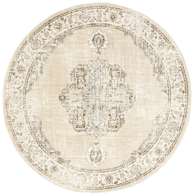 Andorra 303D0 Beige/Ivory Area Rug, beige ivory modern traditional area rug with quiet vintage-inspired design and plush pile.