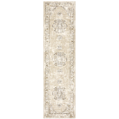 Andorra 303D0 Beige/Ivory Area Rug, beige ivory modern traditional area rug with quiet vintage-inspired design and plush pile.