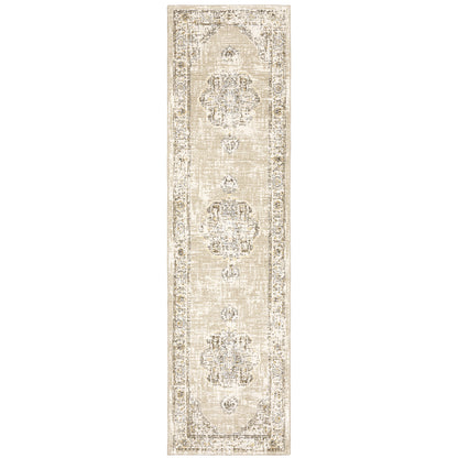 Andorra 303D0 Beige/Ivory Area Rug, beige ivory modern traditional area rug with quiet vintage-inspired design and plush pile.