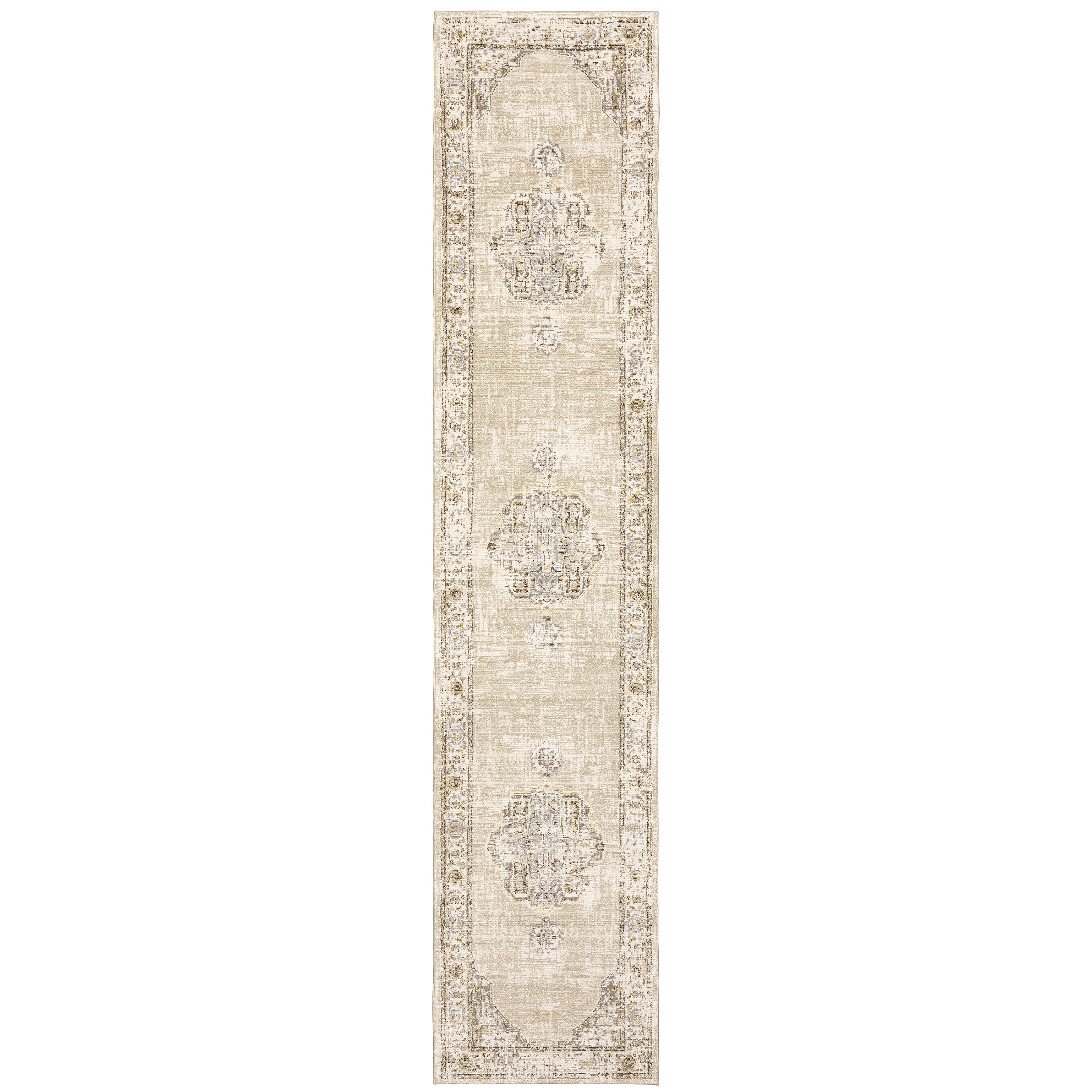 Andorra 303D0 Beige/Ivory Area Rug, beige ivory modern traditional area rug with quiet vintage-inspired design and plush pile.
