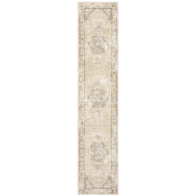 Andorra 303D0 Beige/Ivory Area Rug, beige ivory modern traditional area rug with quiet vintage-inspired design and plush pile.