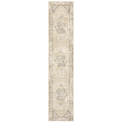 Andorra 303D0 Beige/Ivory Area Rug, beige ivory modern traditional area rug with quiet vintage-inspired design and plush pile.