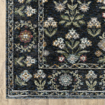 Andorra 3710A Blue/Multi Area Rug, blue multi modern traditional area rug with vibrant vintage-inspired pattern and plush pile.