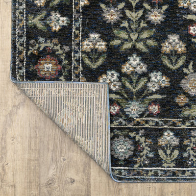 Andorra 3710A Blue/Multi Area Rug, blue multi modern traditional area rug with vibrant vintage-inspired pattern and plush pile.