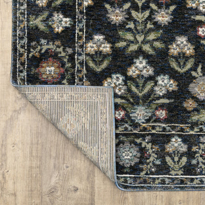 Andorra 3710A Blue/Multi Area Rug, blue multi modern traditional area rug with vibrant vintage-inspired pattern and plush pile.