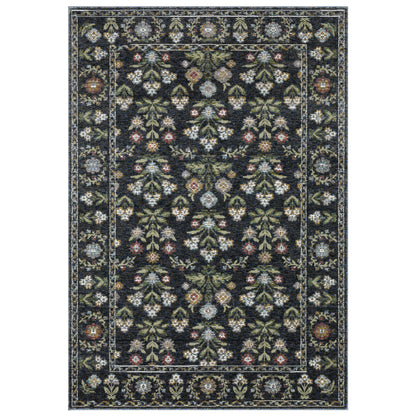 Andorra 3710A Blue/Multi Area Rug, blue multi modern traditional area rug with vibrant vintage-inspired pattern and plush pile.
