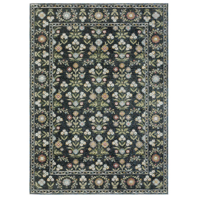 Andorra 3710A Blue/Multi Area Rug, blue multi modern traditional area rug with vibrant vintage-inspired pattern and plush pile.