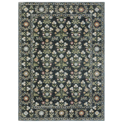 Andorra 3710A Blue/Multi Area Rug, blue multi modern traditional area rug with vibrant vintage-inspired pattern and plush pile.
