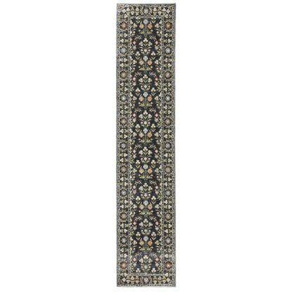 Andorra 3710A Blue/Multi Area Rug, blue multi modern traditional area rug with vibrant vintage-inspired pattern and plush pile.