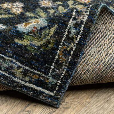 Andorra 3710A Blue/Multi Area Rug, blue multi modern traditional area rug with vibrant vintage-inspired pattern and plush pile.