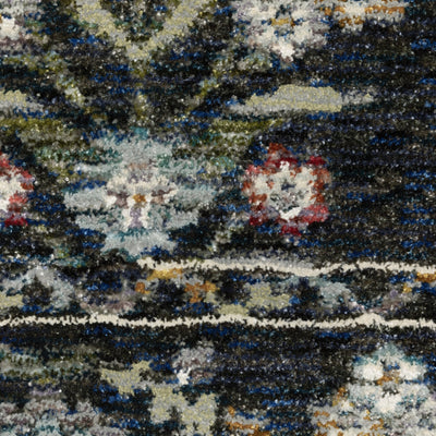 Andorra 3710A Blue/Multi Area Rug, blue multi modern traditional area rug with vibrant vintage-inspired pattern and plush pile.
