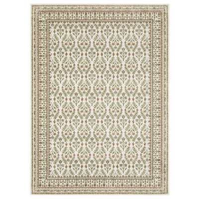 Andorra 3717A Ivory/Red Area Rug, ivory red modern traditional area rug with vintage-style pattern and detailed soft pile.