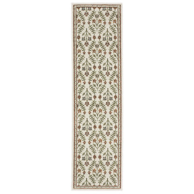 Andorra 3717A Ivory/Red Area Rug, ivory red modern traditional area rug with vintage-style pattern and detailed soft pile.